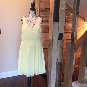 Yellow chiffon  "Davids Bridal" dress SIZE 14